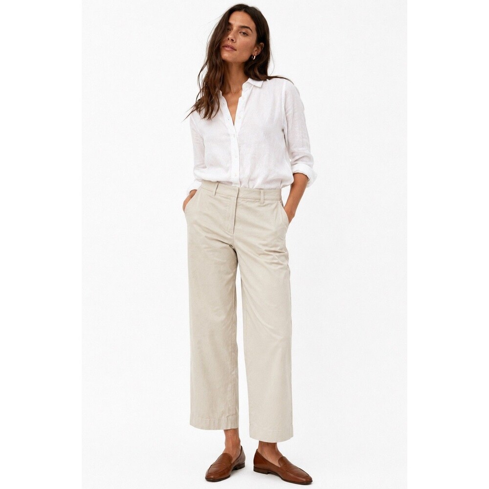 Pendleton Originals Petite Khaki Pants 12 Cotton Stretch Cropped Straight Leg